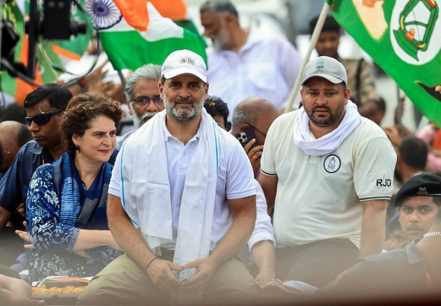 मुजफ्फरपुर रैली में राहुल गांधी का बड़ा आरोप: 'मोदी और शाह वोट चोरी कर जीतते हैं, चुनाव आयोग भी शामिल'। 