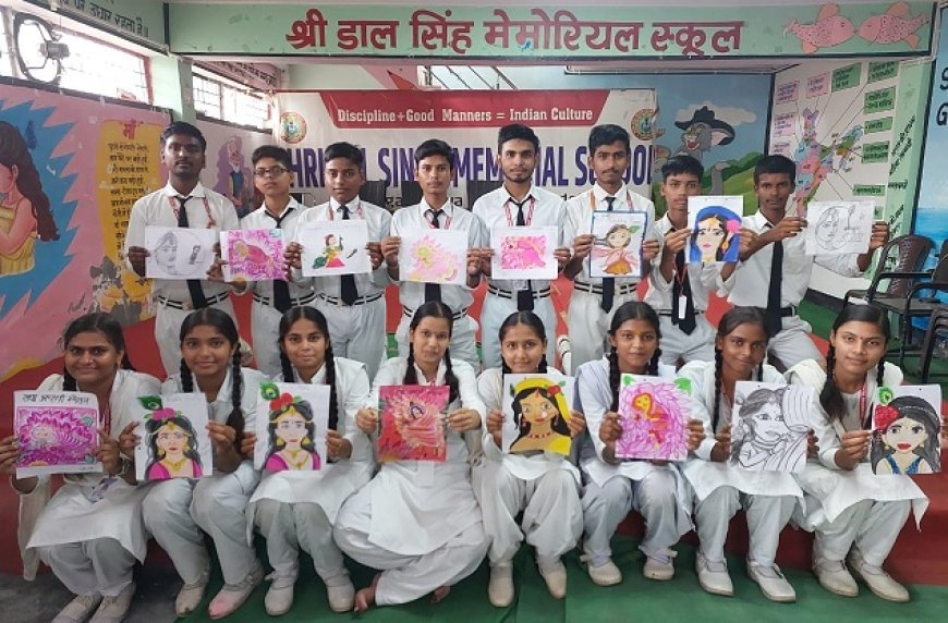 श्री राधा अष्टमी पर बच्चों ने उकेरीं राधा रानी की अलौकिक छवियाँ।