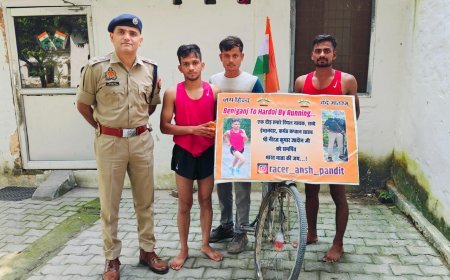 Hardoi : बेनीगंज से हरदोई तक 40 किलोमीटर दौड़ पूरी कर धावकों ने पुलिस अधीक्षक से की मुलाकात