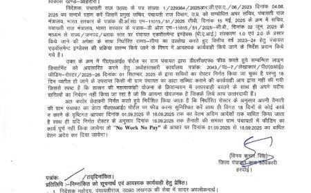 Hardoi : हरदोई में पंचायत एडवॉन्समेन्ट इंडेक्स डेटा फीडिंग में लापरवाही पर चेतावनी, 'नो वर्क, नो पे' के आधार पर रोका