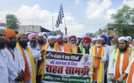 पंजाब बाढ़ प्रभावितों के लिए जमीयत उलमा-ए-हिंद का 50 लाख रुपये की राहत सामग्री से भरा काफिला रवाना