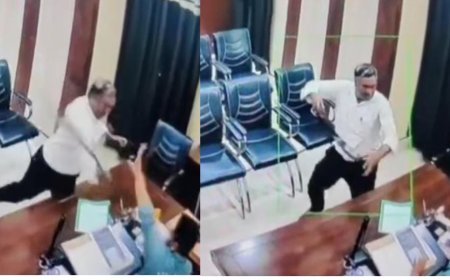 Sitapur : नाराज प्रधानाध्यापक ने बीएसए पर बेल्ट से हमला किया, मोबाइल तोड़ा व दस्तावेज फाड़े; वीडियो वायरल, निलंबन की कार्रवाई शुरू