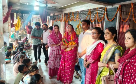 Hardoi : मिशन शक्ति- हरदोई में नवरात्रि पर 121 कन्याओं का पूजन, उपहार में स्टेशनरी सामान दिया