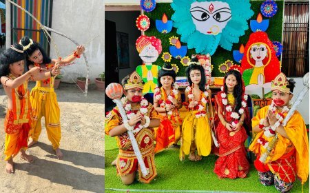 Hardoi : स्ट्रॉंग रूट्स स्कूल में डांडिया और दशहरा उत्सव धूमधाम से मनाया गया