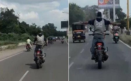 छत्रपति संभाजीनगर: जालना रोड पर बिना रजिस्ट्रेशन की बाइक से खतरनाक स्टंट, युवक का वीडियो वायरल, पुलिस ने शुरू की जांच।