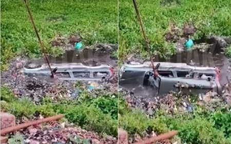 फतेहपुर NH-2 पर दर्दनाक हादसा: टायर फटने से स्कॉर्पियो तालाब में डूबी, चार दोस्तों की मौत, पांच घायल।