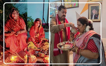 हरदोई में करवा चौथ का उल्लास: महिलाओं ने व्रत- पूजन कर पति के प्रति समर्पण और प्रेम का संदेश दिया, सौभाग्य की कामना की। 