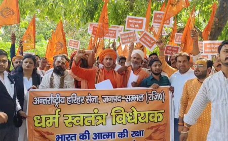 Sambhal : अवैध धर्मांतरण के खिलाफ सनातन समाज का प्रदर्शन, दोषियों पर कड़ी कार्रवाई की मांग, सौंपा ज्ञापन