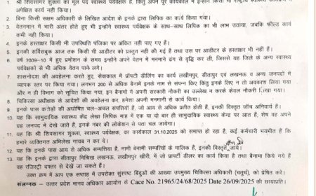 Sitapur : मानव अधिकार आयोग की संस्तुति पर सीएमओ ने की बड़ी कार्यवाही।