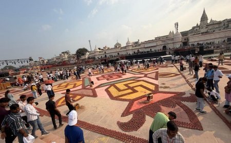 दीपोत्सव 2025: अयोध्या में सरयू तट पर 2100 श्रद्धालुओं की भव्य महा आरती का हुआ अभ्यास। 