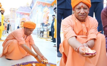 Deepotsav-2025: योगी ने पहले राम मंदिर, फिर राम की पैड़ी पर जलाए श्रद्धा के दीप।  