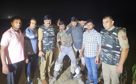 Ballia: प्रिंसिपल देवेंद्र यादव हत्याकांड के 50 हजार इनामी मुख्य आरोपी विकास सोनकर पुलिस मुठभेड़ में घायल, एक बदमाश फरार।