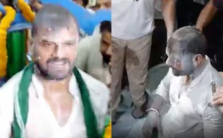 छपरा में भोजपुरी स्टार खेसारी लाल यादव का अनोखा स्वागत- समर्थकों ने दूध से नहलाया, सिक्कों से तौला