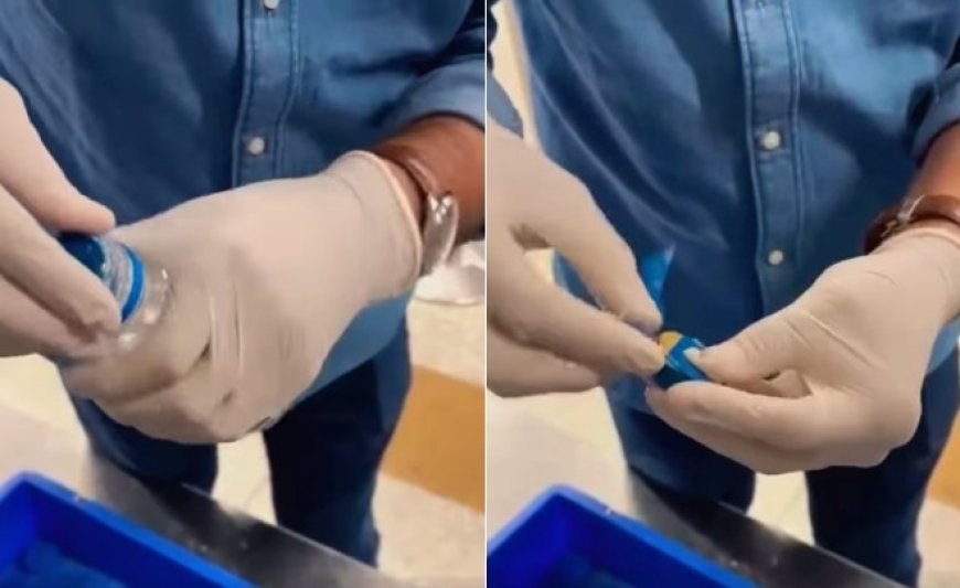 दिल्ली एयरपोर्ट पर स्मगलिंग का नया तरीका: प्लास्टिक बोतल के ढक्कन में छिपाकर लाए 170 ग्राम सोना जब्त। 