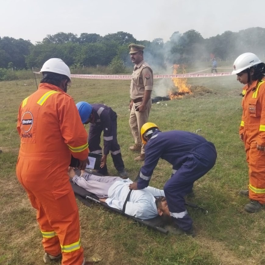 Saharanpur : इंडियन ऑयल ने किया ऑफ साइट मॉक ड्रिल लीकेज पेट्रोल पाइप लाइन को केसे करें कवर