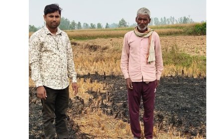 Sitapur : पराली जलाने पर किसान पर लगाया गया जुर्माना