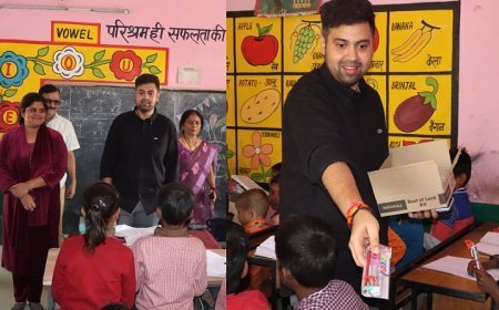 Hardoi: जिलाधिकारी ने बाल दिवस के अवसर पर प्राथमिक विद्यालय के बच्चों को दी बधाई। 