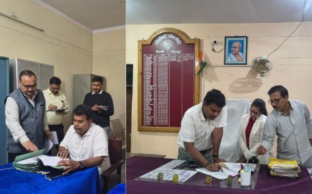 Sitapur : बिसवां तहसील के पटलों का जिलाधिकारी ने निरीक्षण किया, लंबित मामलों के निपटारे के निर्देश दिए