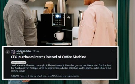 नोएडा आईटी कंपनी के सीईओ का विवादित बयान- कॉफी मशीन की मांग पर तंज कसते हुए बोले- 50 हजार में दो इंटर्न खरीद लूंगा। 