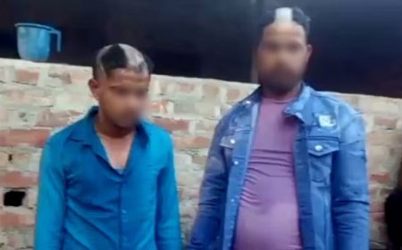 Hardoi: किशोरी का पीछा करने के आरोप में ग्रामीणों ने दो युवकों की पिटाई कर सिर मुंडवाया, वीडियो वायरल होने पर पुलिस ने पांच को हिरासत में लिया। 