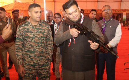 Lucknow : लखनऊ में 19वीं राष्ट्रीय जम्बूरी का बेसिक शिक्षा राज्य मंत्री संदीप सिंह ने किया अवलोकन, स्काउट्स व गाइड्स के अनुशासन की सराहना की