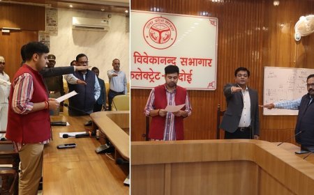 Hardoi: भारतीय संविधान दिवस : डीएम अनुनय झा ने अधिकारियों-कर्मचारियों को दिलाई संविधान की शपथ। 