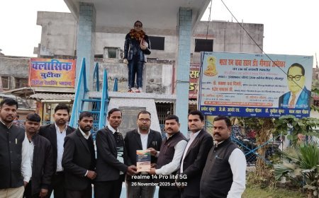 Sitapur : संविधान दिवस पर अधिवक्ताओं ने किया अंबेडकर को नमन, पार्क सफाई पर जताई नाराजगी