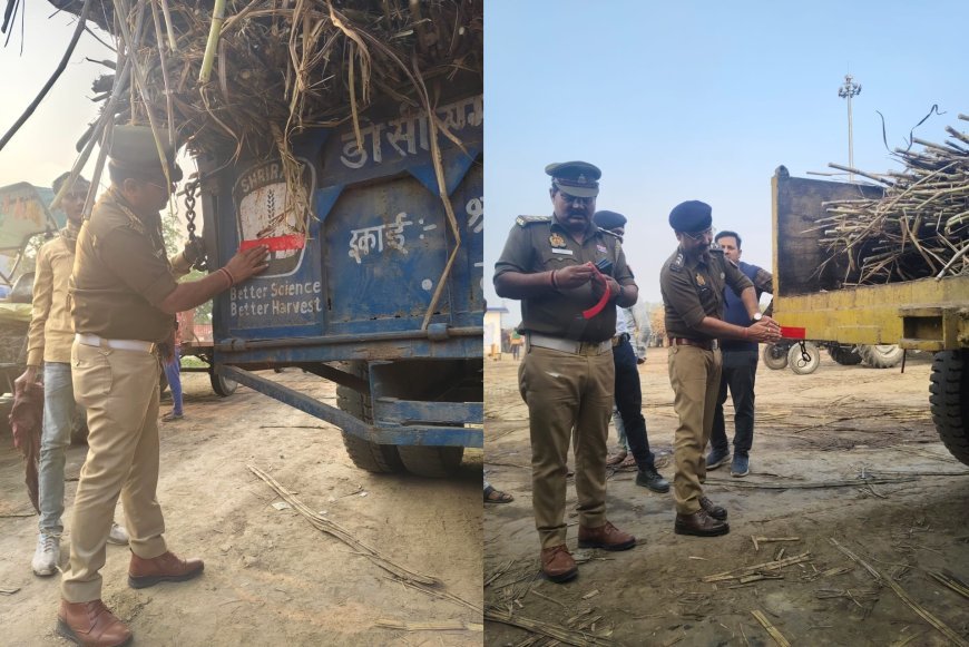 Hardoi : यातायात माह में हरियावां क्षेत्र में वाहनों पर लगाए रिफ्लेक्टर, लोगों को समझाई सड़क सुरक्षा