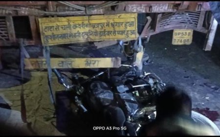 Sitapur : सड़क किनारे खड़े ट्रक से टकराई बाइक, बिसवां के दो युवक गंभीर रूप से घायल