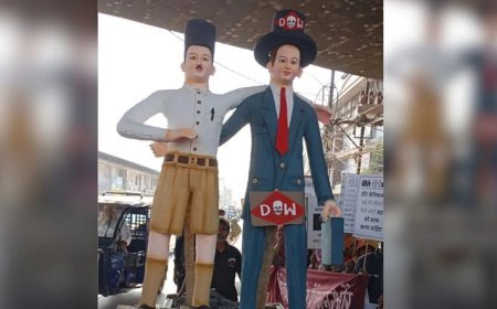 भोपाल गैस त्रासदी की 41वीं बरसी पर RSS स्वयंसेवक जैसी वेशभूषा वाले पुतले पर हुआ हंगामा, 3 पर मामला हुआ दर्ज। 