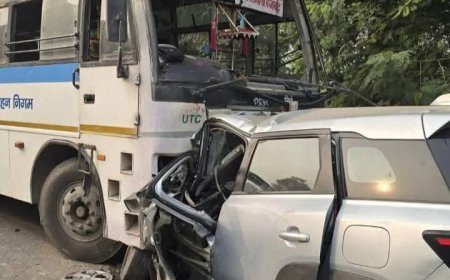 Gonda : वजीरगंज में कार-बस टक्कर से मां-बेटे समेत तीन की मौत, दो घायल