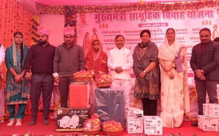 Hapur : हापुड़ में सामूहिक विवाह योजना के तहत 120 जोड़ों का भव्य विवाह समारोह