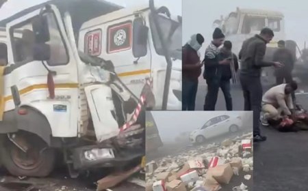 दिल्ली-मुंबई एक्सप्रेसवे पर लगातार हादसे, तेज रफ्तार कार कंटेनर में घुसी, दो लोगों की मौत और गाड़ी के उड़ गए परखच्चे।