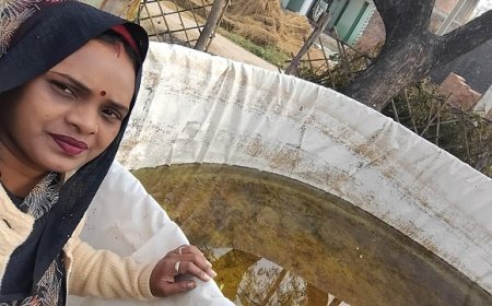 Prayagraj: मिशन से जुड़कर फतेहपुर की रीता ने चुनी मत्स्य पालन की डगर, तीन तालाबों की बन गई मालकिन।