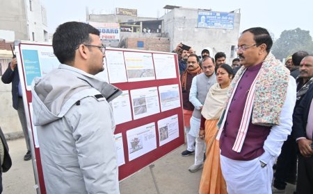 Lucknow : केशव प्रसाद मौर्य ने सिक्स लेन ब्रिज का निरीक्षण किया, बोले- आधुनिक संपर्क सुविधाओं से मजबूत होगा प्रयागराज