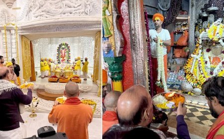 मुख्यमंत्री व रक्षा मंत्री ने हनुमानगढ़ी और रामलला के किए दर्शन-पूजन, राम दरबार में आरती के बाद श्रद्धालुओं का अभिवादन, जय श्रीराम से गूंजा परिसर। 