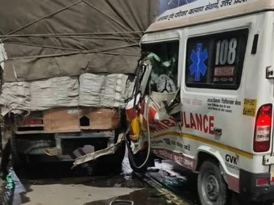 Barabanki : खड़े ट्रेलर से टकराई एम्बुलेंस, चालक की मौके पर मौत