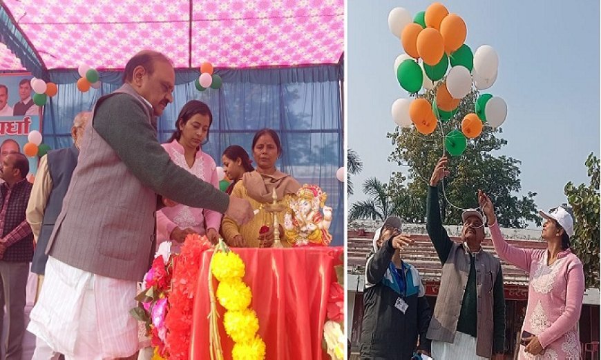 हरदोई में सांसद खेल स्पर्धा महोत्सव का भव्य शुभारंभ: सांसद जय प्रकाश रावत ने दीप प्रज्ज्वलन, माल्यार्पण एवं गुब्बारे छोड़कर किया उद्घाटन, खिलाड़ियों को दिलाई शपथ। 