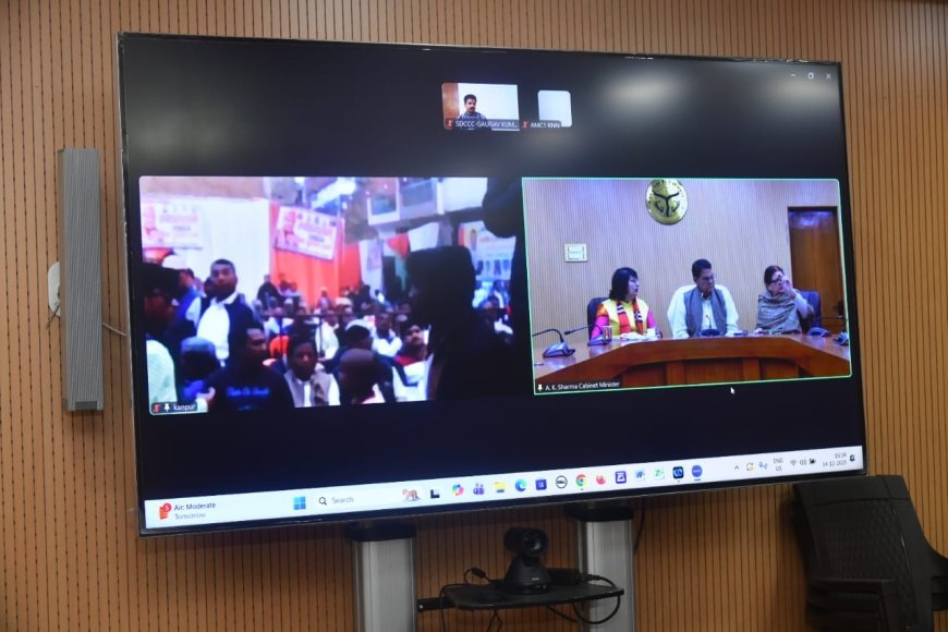 Lucknow : नगर विकास एवं ऊर्जा मंत्री ए.के. शर्मा ने कानपुर में महर्षि वाल्मीकि सुदर्शन धर्मशाला भवन का वर्चुअल माध्यम से किया शिलान्यास