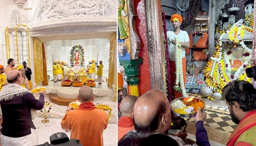 मुख्यमंत्री व रक्षा मंत्री ने हनुमानगढ़ी और रामलला के किए दर्शन-पूजन, राम दरबार में आरती के बाद श्रद्धालुओं का अभिवादन, जय श्रीराम से गूंजा परिसर। 