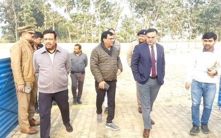 Bahraich : खुटेहना पार्क, ओपन जिम और शहीद स्मारक का डीएम-एसपी ने किया निरीक्षण, मिनी स्टेडियम भूमि का भी अवलोकन