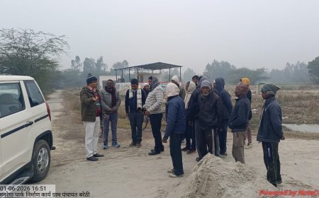 Sitapur : कसमंडा में मनरेगा से बन रहे पार्क का परियोजना निदेशक ने किया निरीक्षण