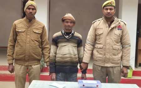 Hardoi : हरदोई में अवैध हथियार के साथ एक अभियुक्त गिरफ्तार, पुलिस ने तमंचा और कारतूस बरामद किया