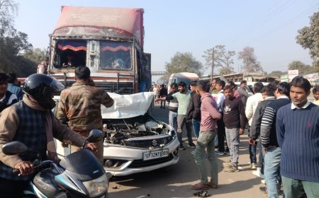 Sitapur : नशे में कंटेनर चालक ने कई वाहनों को टक्कर मारी, एक महिला की मौत