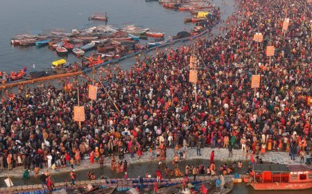 Prayagraj : माघ मेले में मकर संक्रांति स्नान पर्व पर उठी आस्था की लहर, 1 करोड़ से अधिक लोगों ने लगाई पुण्य की डुबकी