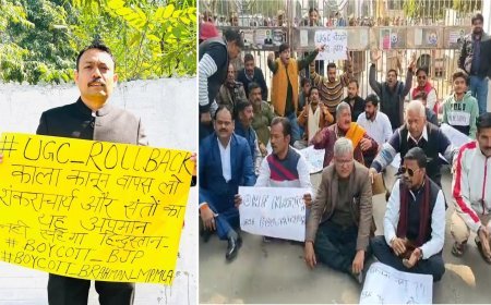 बरेली में अलंकार अग्निहोत्री इस्तीफे के बाद ब्राह्मण संगठनों का प्रदर्शन, UGC नियमों को 'काला कानून' बताकर वापस लेने की मांग की