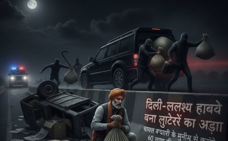 Hapur: दिल्ली-लखनऊ हाईवे पर खुली लूट: पिलखुवा में 60 लाख रुपये छीनकर फरार बदमाश, व्यापारियों में दहशत। 