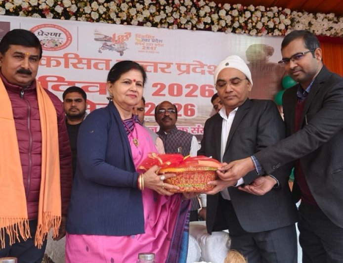 Sambhal: बहजोई में यूपी दिवस 2026 का भव्य आयोजन, विकसित उत्तर प्रदेश–विकसित भारत का दिया संदेश।  