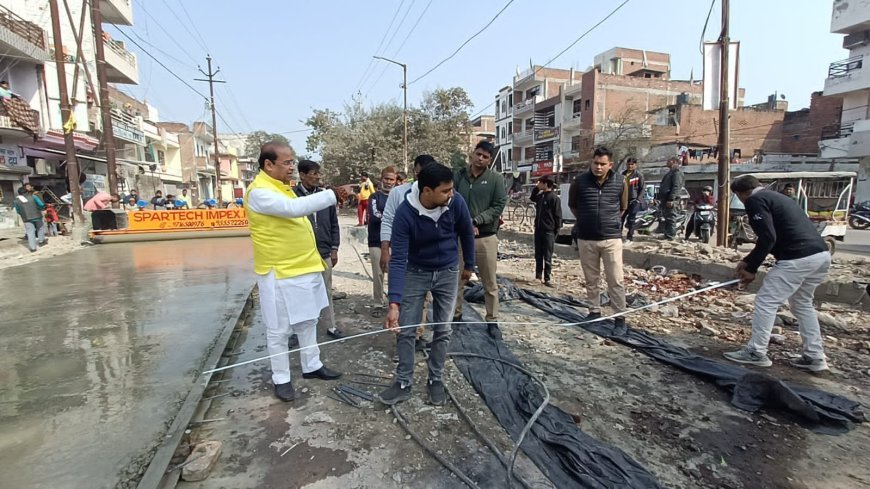 Kanpur : गोविंद नगर विधायक सुरेंद्र मैथानी ने सड़क निर्माण का किया आकस्मिक निरीक्षण