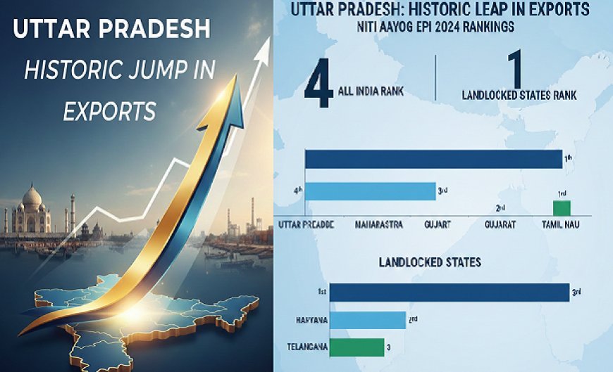 उत्तर प्रदेश की निर्यात में ऐतिहासिक छलांग: नीति आयोग EPI 2024 में चौथा स्थान, लैंडलॉक्ड राज्यों में नंबर-1